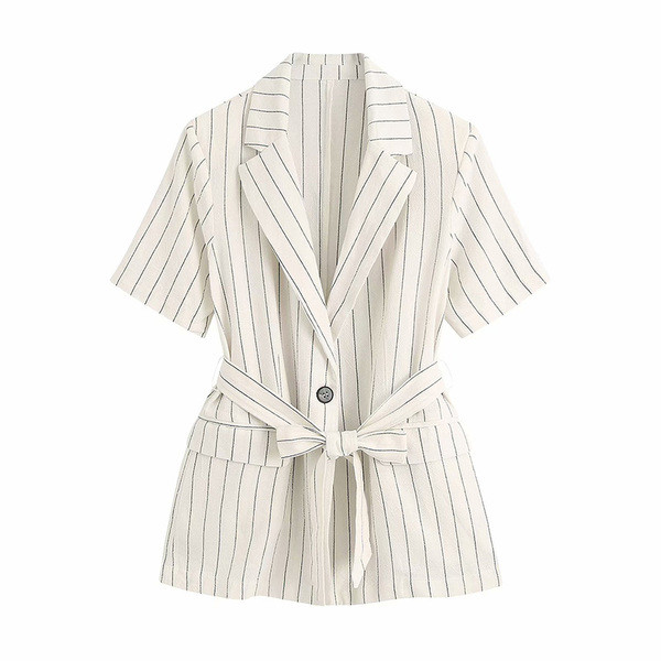 Късо ежедневно сако с къс ръкав и колан