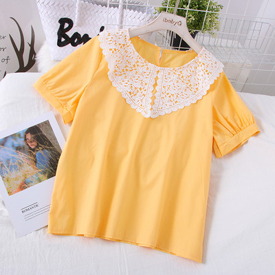 Bluza de dama model nou cu decolteu oval si maneci scurte