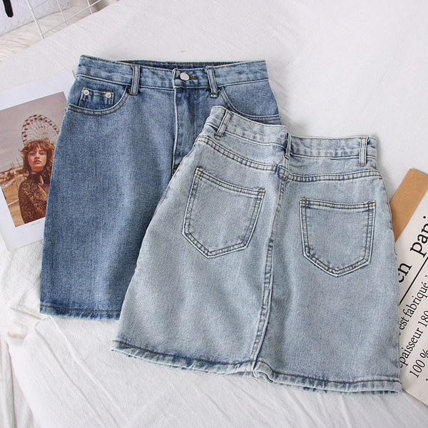 Naiste kõrge vöökoha ja taskutega teksaseelik