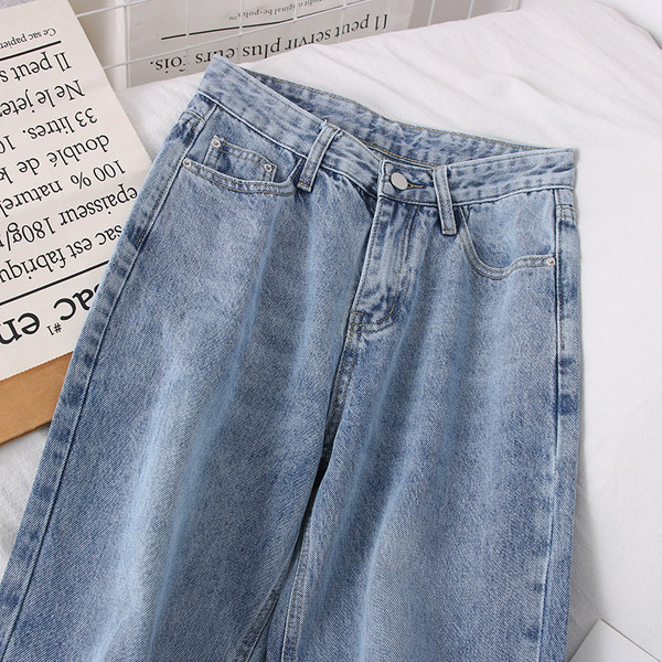 Нов модел дамски дънки с висока талия - широк модел