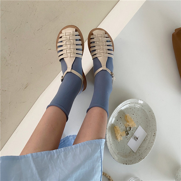 Ženske casual sandale od eko kože sa ravnim đonom