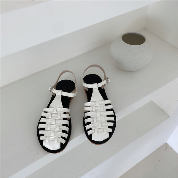 Ženske casual sandale od eko kože sa ravnim đonom