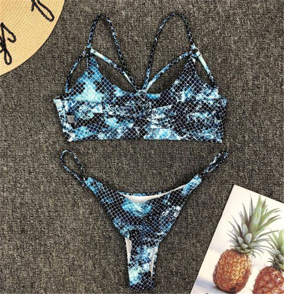 Γυναικείο μαγιό μπικίνι με σταυρούς ιμάντες στη πλάτη