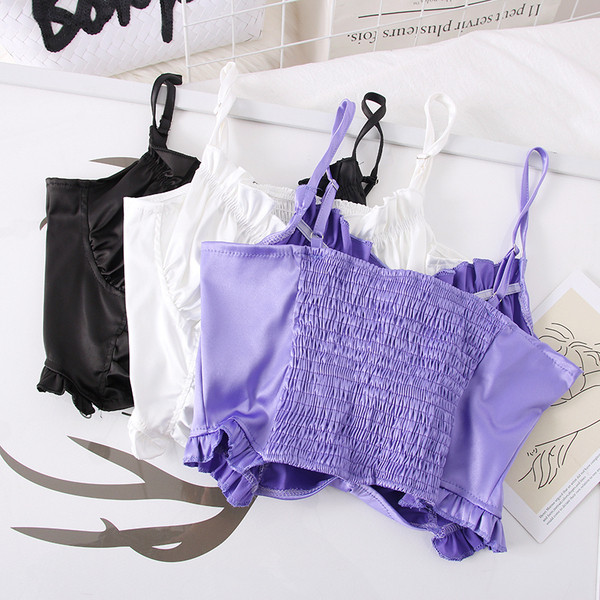 Moderna kratka ženska majica bez rukava na tanke naramenice