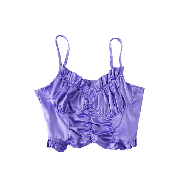 Moderna kratka ženska majica bez rukava na tanke naramenice