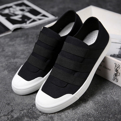 Tenisi casual barbati din material textil si cravate elastice - doua modele