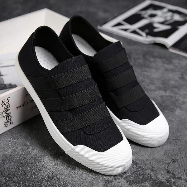 Férfi hétköznapi tornacipő textilből és elasztikus nyakkendőből - két modell