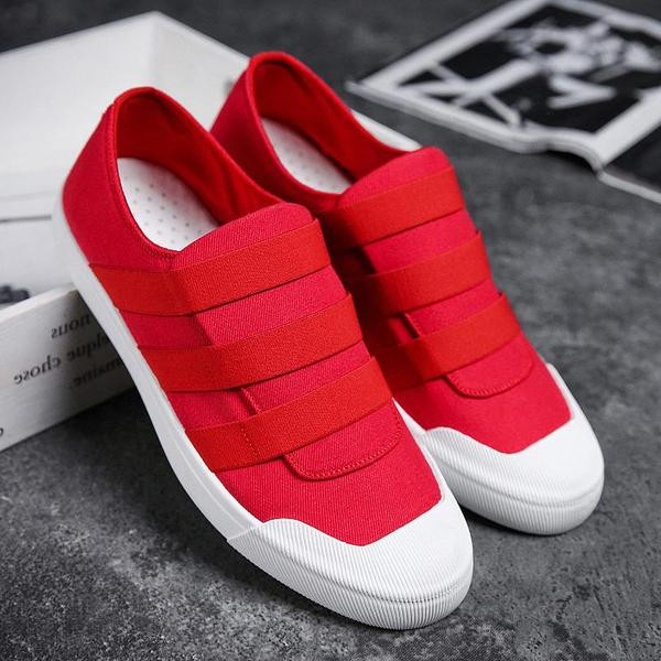 Férfi hétköznapi tornacipő textilből és elasztikus nyakkendőből - két modell