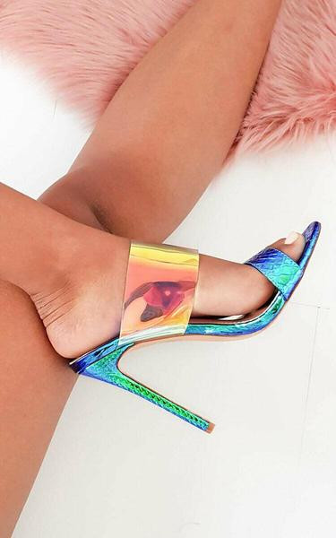 Stílusos női papucs vékony sarkú