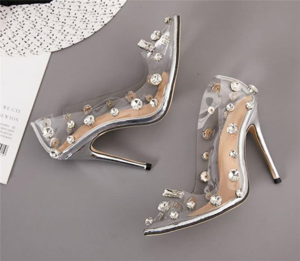 ΝΕΟ μοντέλο γυναικεία παπούτσια  ψηλοτάκουνα με πέτρες και σιλικόνη