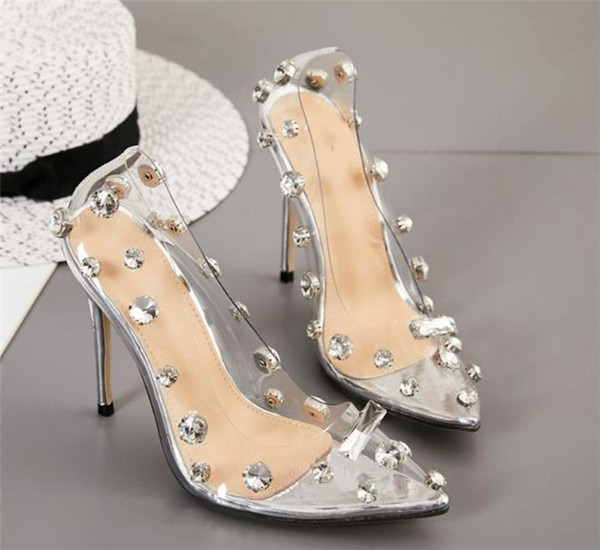 ΝΕΟ μοντέλο γυναικεία παπούτσια  ψηλοτάκουνα με πέτρες και σιλικόνη