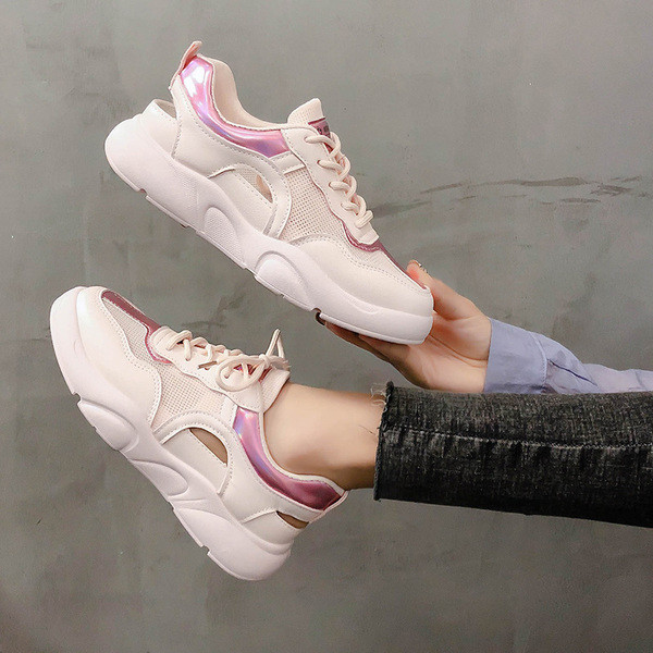 Καθημερινά γυναικεία πάνινα παπούτσια με κορδόνια και επίπεδη σόλα