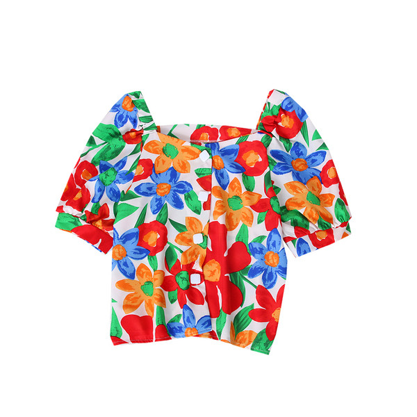 Цветна дамска риза с флорални мотиви