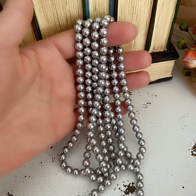 Γυναικείο κολιέ από πέρλες σε ασημί χρώμα