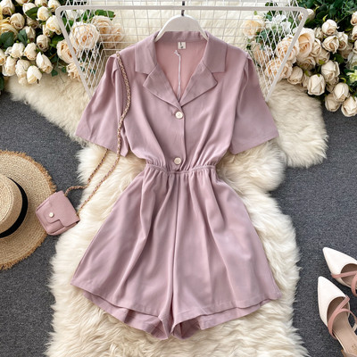 Κομψές γυναικείες ολόσωμες φόρμες με ελαστική μέση και λαιμόκοψη