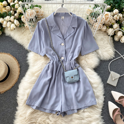 Κομψές γυναικείες ολόσωμες φόρμες με ελαστική μέση και λαιμόκοψη