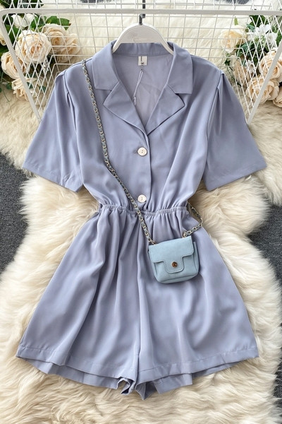 Κομψές γυναικείες ολόσωμες φόρμες με ελαστική μέση και λαιμόκοψη