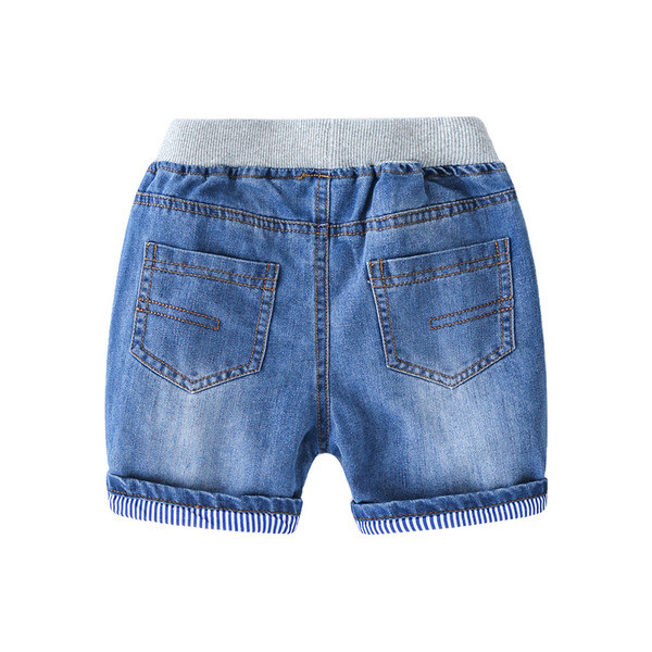 Παιδικά τζιν σορτς για αγόρια με κέντημα και κορδόνια