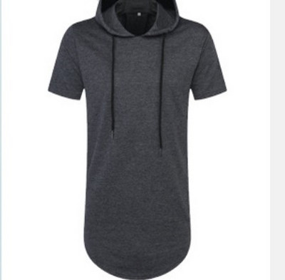 Tricou casual barbatesc cu maneci scurte si gluga
