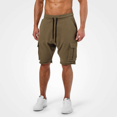 Модерни мъжки къси панталони с висока талия и странични джобове 