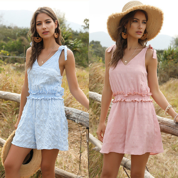 Női alkalmi kombiné pántokkal és magas derékkal