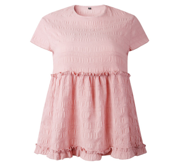 Moderna ženska bluza kratkih rukava i ovalnog izreza - široki model