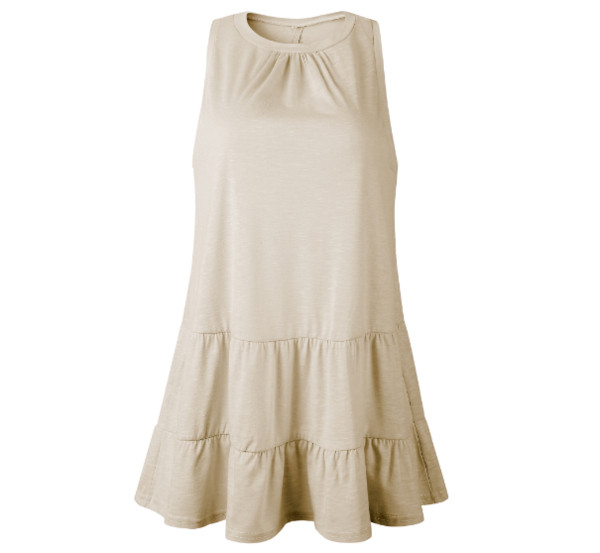 Ženska ležerna majica bez rukava s ovalnim izrezom - izrezani model