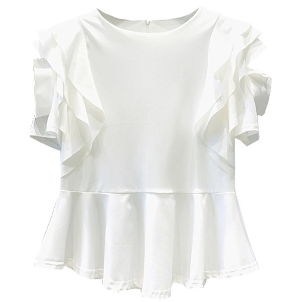 Női blúz ovális nyakkivágással és széles ujjakkal