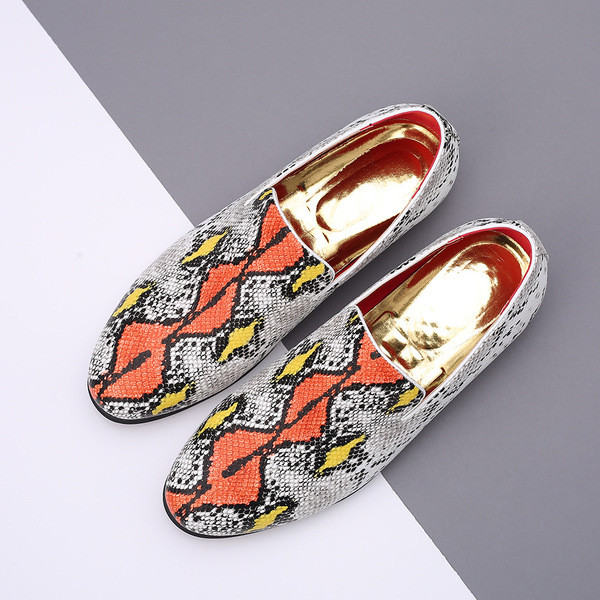 ΝΕΟ μοντέλο ανδρικά μοκασίνια με μοτίβο φιδιού