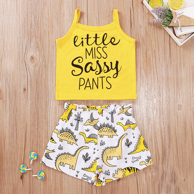 Set pentru copii din două părți maiou + pantaloni scurți potrivit pentru fete