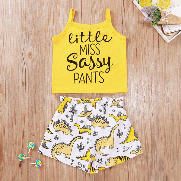 Gyerekkészlet két részből álló felső + rövidnadrág lányoknak