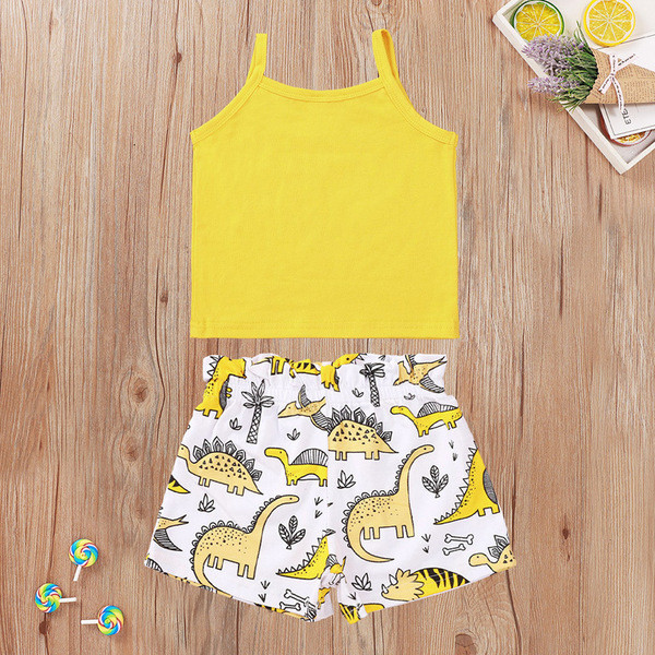 Gyerekkészlet két részből álló felső + rövidnadrág lányoknak