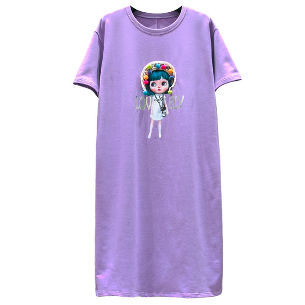 Нов модел дамска рокля с овално деколте и щампа