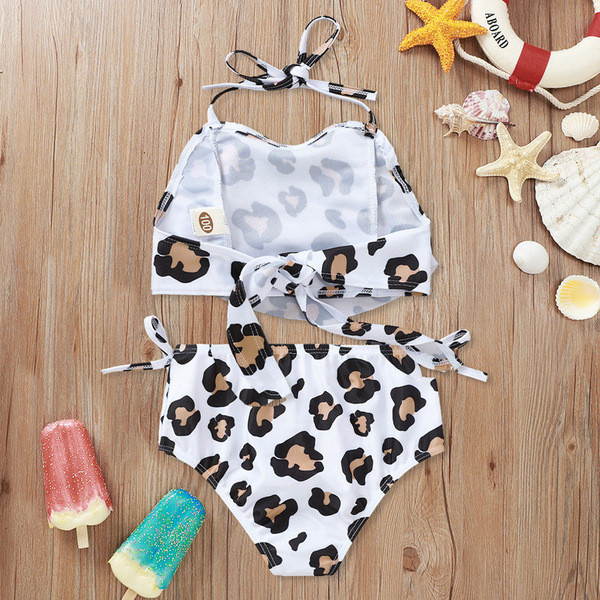 Bērnu divdaļīgs peldkostīms ar dzīvnieku un ziedu rakstu