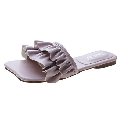Papuci de dama moderni din piele ecologica - talpa plata