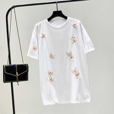 Tricou casual dama cu element 3D si decolteu rotund