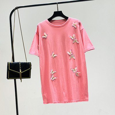 Tricou casual dama cu element 3D si decolteu rotund