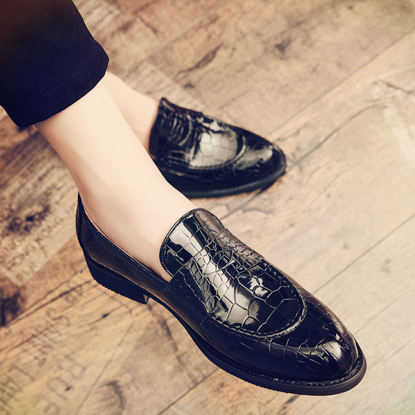 Мъжки елегантни обувки тип мокасина от еко кожа