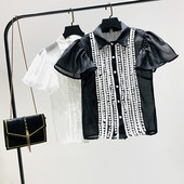 Cămașă de damă cu guler clasic și mâneci largi - stil retro