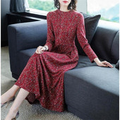 Rochie lunga de dama model nou cu model floral si marimi pana la 4XL