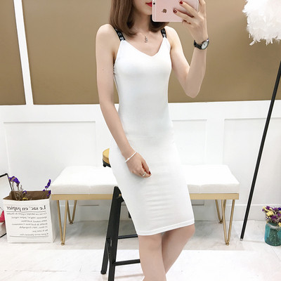 Rochie scurtă de damă casual cu bretele subțiri și inscripție