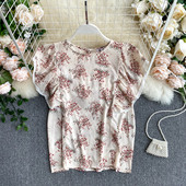 Bluza de dama cu bucle si model floral