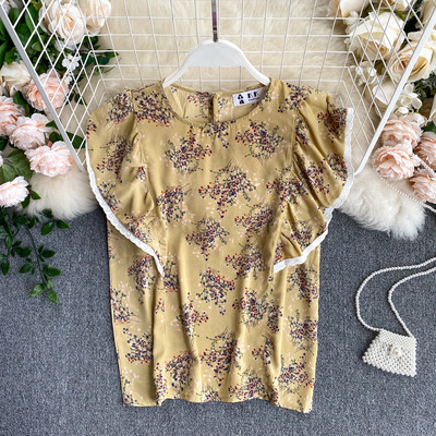 Bluza de dama cu bucle si model floral