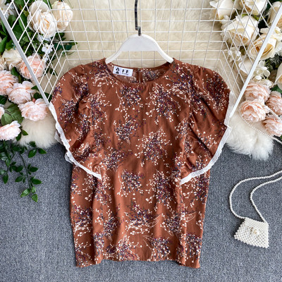 Bluza de dama cu bucle si model floral