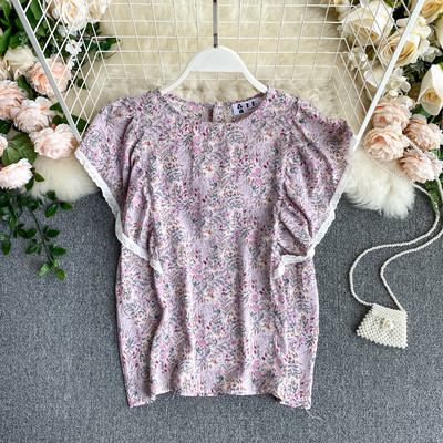 Bluza de dama cu bucle si model floral