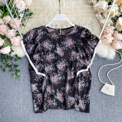 Bluza de dama cu bucle si model floral