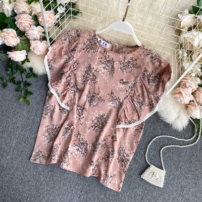 Bluza de dama cu bucle si model floral