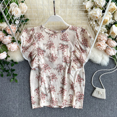 Bluza de dama cu bucle si model floral
