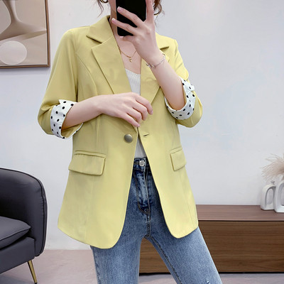 Γυναικείο σακάκι με κουμπί και μανίκια 3/4