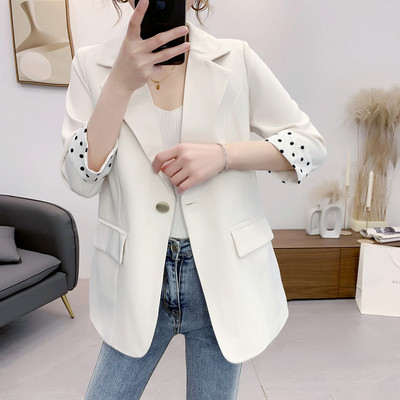 Γυναικείο σακάκι με κουμπί και μανίκια 3/4